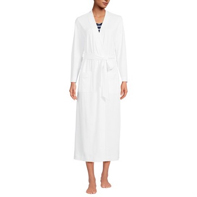 Lands' End Women's Cotton Long Sleeve Midcalf Robe