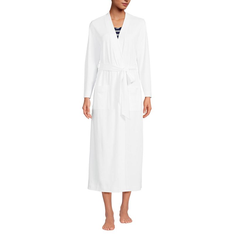 Lands' End Women's Cotton Long Sleeve Midcalf Robe, 1 of 5