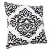HomeRoots 20" X 20" White And Black 100% Cotton Damask Zippered Pillow - 4 of 4
