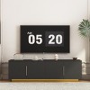GlasFlength TV Stands and Consoles Modern TV Stand TV Cabinet Entertainment Center 55 65 Inch TV for Living Room, Black, 73.62"*22.44"*6.5" - 2 of 4