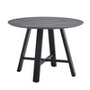 Maliang 42'' Modern Minimalist Round Dining Table, Deep Wood Grain Table Top, Black Metal Legs For Home and Office - 2 of 4