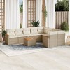 vidaXL 10 Piece Patio Sofa Set with Cushions Beige Poly Rattan - Beige With Table - 2 of 4
