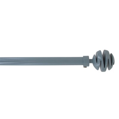 Evideco French Home Goods Adjustable Single Curtain Rod 50"-82" with Spiral Finials and Brackets, Available in Taupe, Gray, or Black