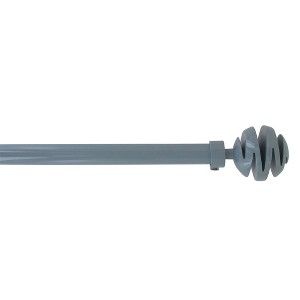 Evideco French Home Goods Adjustable Single Curtain Rod 50"-82" with Spiral Finials and Brackets, Available in Taupe, Gray, or Black - 1 of 4