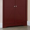 Kings Brand Furniture Tall Wooden Corner Cabinet with 2 doors & 3 shelves—perfect for saving space in the bathroom, kitchen, or living room. - 4 of 4
