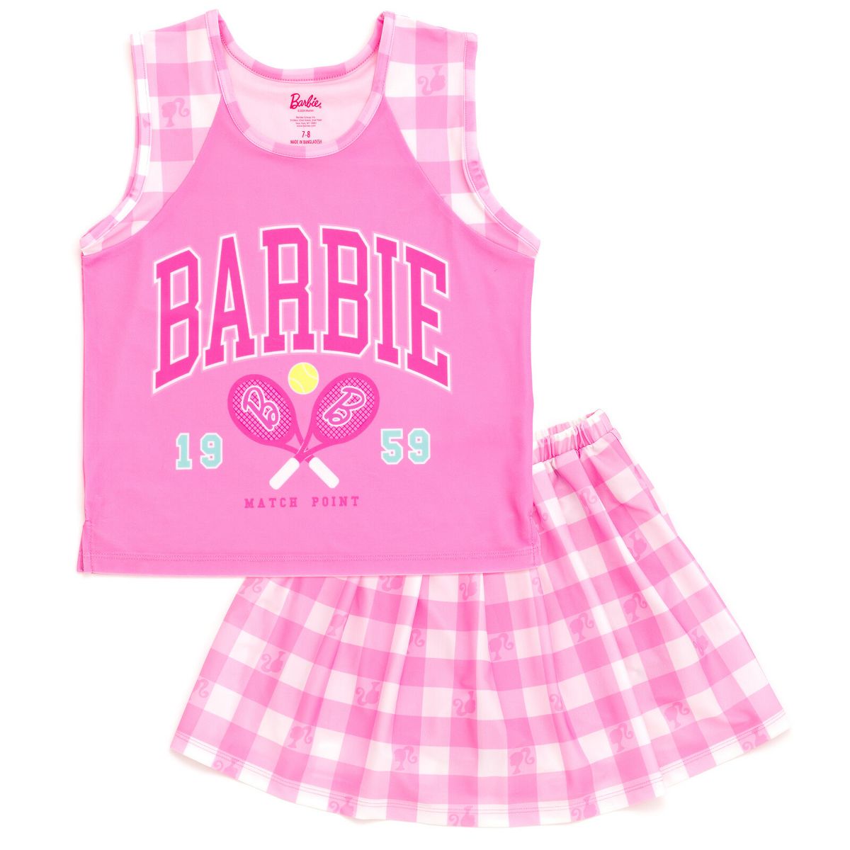 Barbie Girls Tank Top and Pleated Skort Outfit Set Little Kid to Big Kid