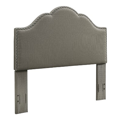 Preston Camelback Upholstered Full/Queen Adult Headboard Linen Shadow Gray - Crosley