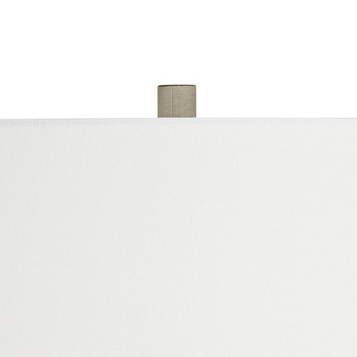 Claire 30" White and Grey Modern Table Lamp with Fabric Shade