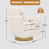 360° Swivel Armchair, Cotton Linen Fabric Ergonomic Design, Comfortable Living Room & Bedroom Chair, Modern Indoor Accent Chair - 2 of 4