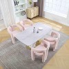 APRILSOUL Contemporary Designed Velvet Fabric Upholstered Accent,Dining Chair,Barrel Side Chairs Kitchen Armchair for Living Room set of 2 - 4 of 4