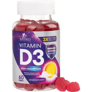 Vitamin D3 Gummies - Extra Strength 125mcg 5000IU Supplement for Adults and Kids - 60 Gummies;120 Gummies - 1 of 4