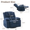 Adults Oversized Rocking Nursery Glider Recliner Chair,360° Swivel Rock Recliner Chairs Single Sofa with Vibration Massage and Heating - 2 of 4