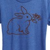 Women's - Instant Message - Bunny With Flower Short Sleeve Graphic T-Shirt - 2 of 4