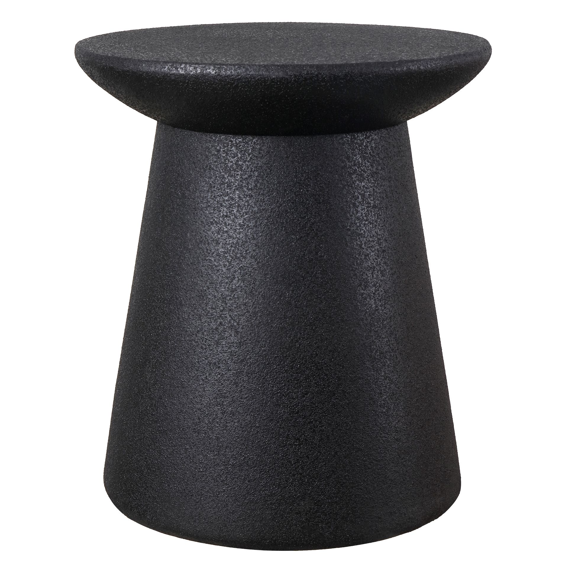 JONATHAN Y Hollie 18" Modern Drum Indoor/Outdoor Accent Table Pedestal, Black Frosted