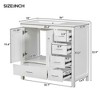 36 inch white bathroom storage cabinet vanity with ceramic sink combination - 4 of 4