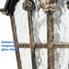 CLAXY Exterior Wall Light Glass Shade Waterproof Wall Lantern Brass with Rust - 3 of 4