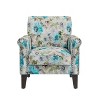 Handy Living Janet Traditional Rolled Accent Armchair with Pewter Nailheads Floral Pattern - 2 of 4
