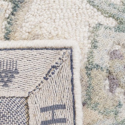 Ivory Elegance 6' Square Hand-Tufted Wool Area Rug