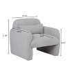 CAVINAS Teddy Fabric Accent Chair with Pillow and Armrests, Cozy Single Sofa Chair for Living Room, Bedroom, Study - 3 of 4