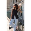Women's Sleeveless Button - Down Vest Top V - Neck Linen Blouse with Pockets - 3 of 4