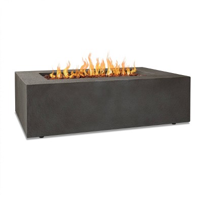 Baltic Rectangle Natural Gas Fire Table - Gray - Real Flame