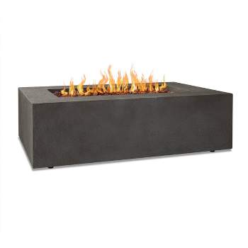 Baltic Rectangle Natural Gas Fire Table - Gray - Real Flame