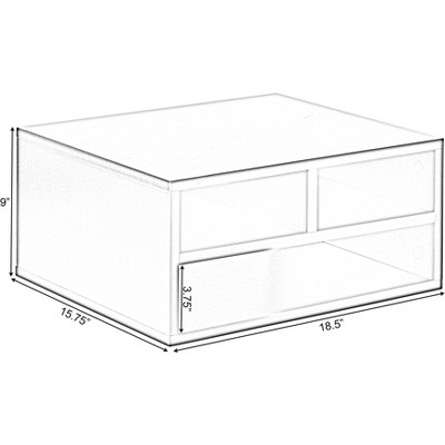 White Wood Compact Desktop Printer Stand with Storage