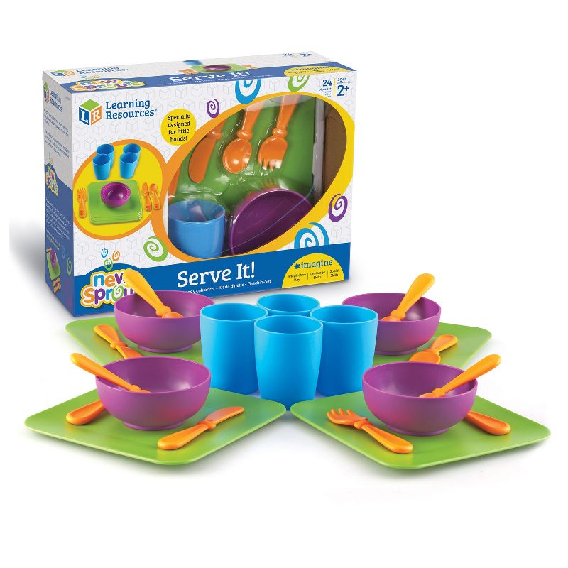 Learning Resources New Sprouts Serve It! Dish Set, 24 Pieces, Ages 2+, 1 of 7