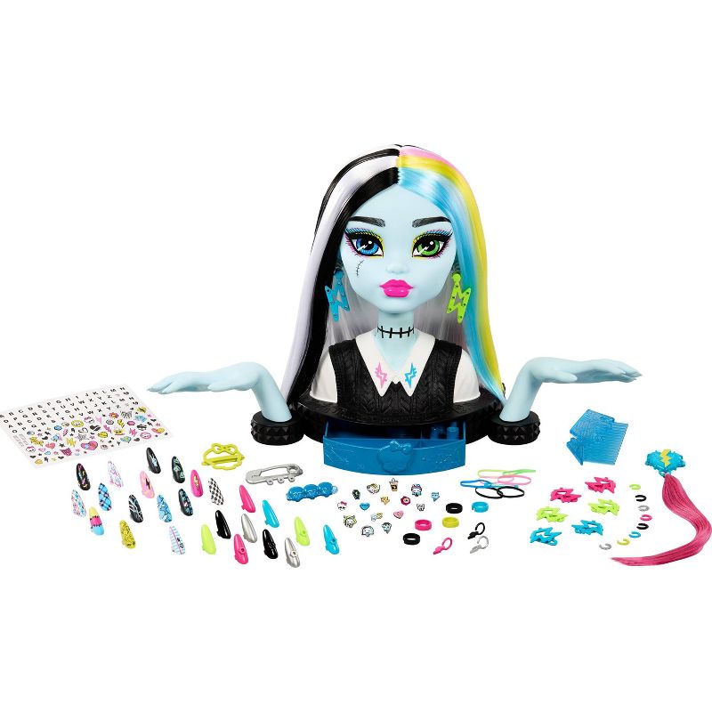 Monster High Frankie Stein Styling Head with 65+ Nail, Hair and Face Accessories, 1 of 7