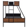 PAGED Simple Wooden Loft Bed Bunk Bed with Desk, Full Size Bed Frame with Storage Shelves, Wardrobe and Guardrail for Kids, Teens - 4 of 4