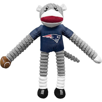 Little Earth - NFL Team Sock Monkey Pet Toy, New England Patriots