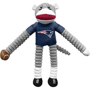 Little Earth - NFL Team Sock Monkey Pet Toy, New England Patriots - 1 of 1