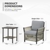 Buenhomino 3-Piece Outdoor Resin Wicker Set – 2 Chairs & 1 Side Table, UV-Resistant & Weatherproof for Patio, Balcony or Garden - 4 of 4