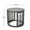 Boho Rattan Side Table with Tempered Glass Top,Round Accent Table for Living Room,Entryway or Sofa-Maison Boucle - 4 of 4