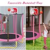 Whisen 65" Toddler Trampoline, Indoor & Outdoor Use, Enclosure, Basketball Hoop & Included Ball - 3 of 4