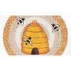 Earth Rugs Beehive Round Trivet – 10"x10" Braided Natural Fiber Hot Pad with Honeybee and Hive Print for Farmhouse Kitchens - 3 of 3