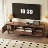 ORRD 75" Wood TV Stand with Rattan Doors – Modern TV Cabinet with Soft-Close Storage, Waterproof Finish & Drop-Down Door for Living Room - 2 of 4