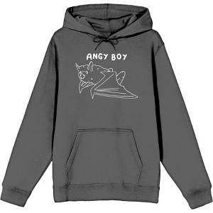 Halloween Angry Boy Adult Long Sleeve Hoodie - 1 of 2