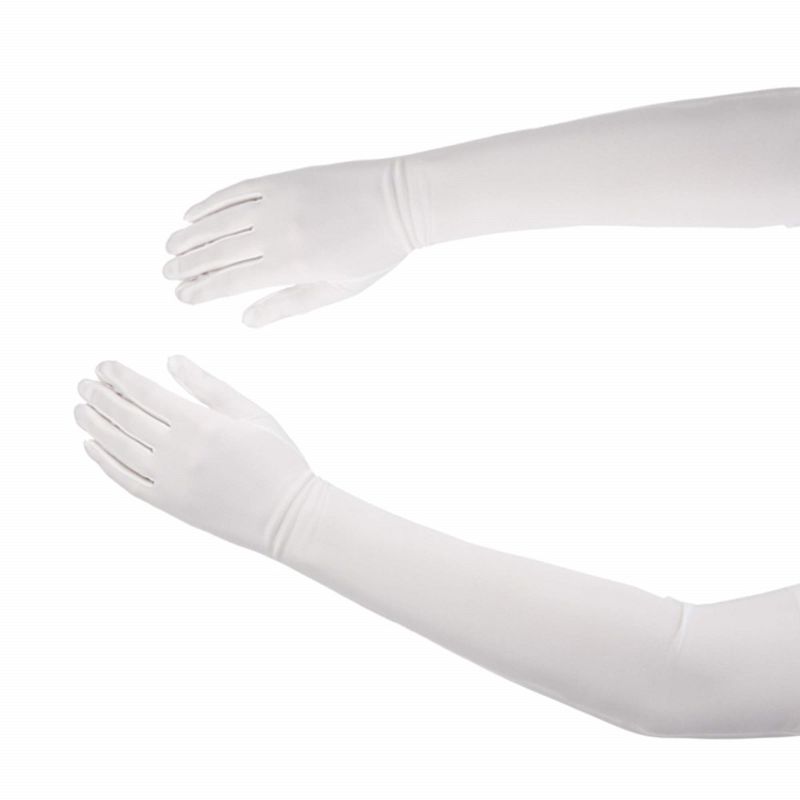 Skeleteen Womens Satin Opera Gloves Costume Accessory - White, 4 of 7