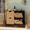 Natural Rattan Shoe Cabinet with 4 Flip Drawers, Freestanding Shoe Organizer for Entryway, Hallway - 2 of 4