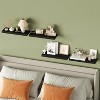 Attop Wall Mounted Rustic Wood Shelves for Bathroom, Living Room, Bedroom and Kitchen (Black, Set of 4, 15.8 Inch) - 2 of 4