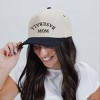 3D Puff Embroidered Baseball Mom Upside Down Arch - Women's Corduroy Trucker Hat - 3 of 3