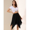Allegra K Women's Elastic Waist Chiffon Handkerchief Hem Midi Skirt - 2 of 4