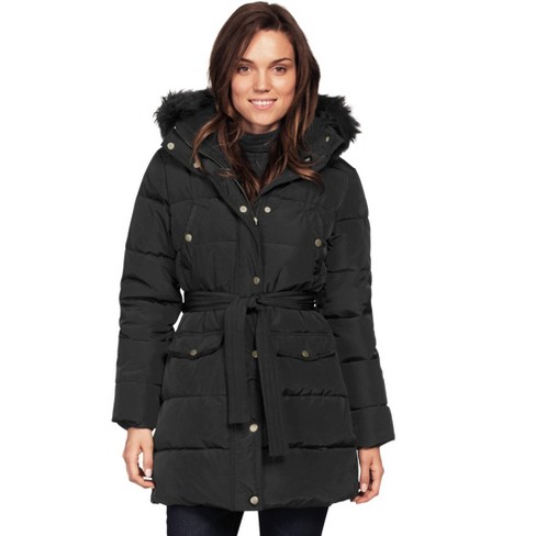 Ellos Women's Plus Size Belted Puffer Coat : Target