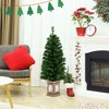 Costway 4 FT Pre-Lit Potted Christmas Tree Artificial Entrance Decor with 3 Lighting Modes - 2 of 4