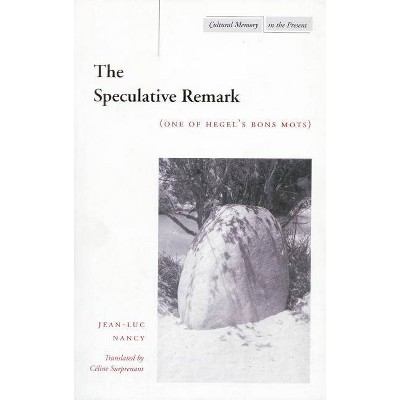 The Speculative Remark - (Cultural Memory in the Present) by  Jean-Luc Nancy (Paperback)