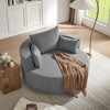 KTMBDW Swivel Accent Chair, Barrel Upholstered Fabric Barrel Sofa Chair with 3 Removable Pillows for Living Room - 2 of 4