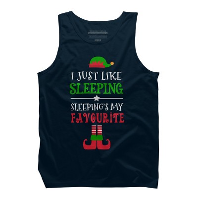 Men's Design By Humans I Just Like Sleeping Funny Christmas Elf By Jeje1982 Tank Top