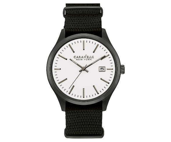 Caravelle New York by Bulova Men's Black Nylon Strap Watch - 45B142