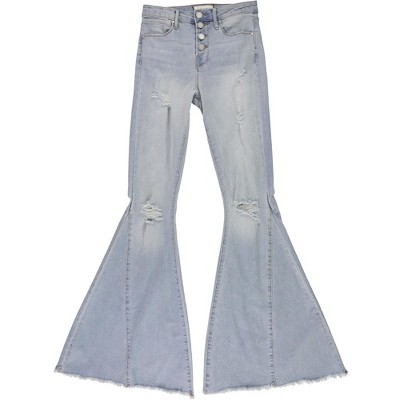 Articles of Society Womens Amber Distressed Flared Jeans